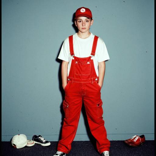 Boy in Red Overalls and Baseball Cap