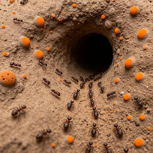 Ants Exploring Colossal Textured Mound