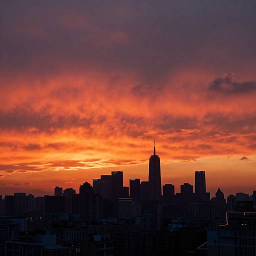 Dramatic Sunset Over Cityscape