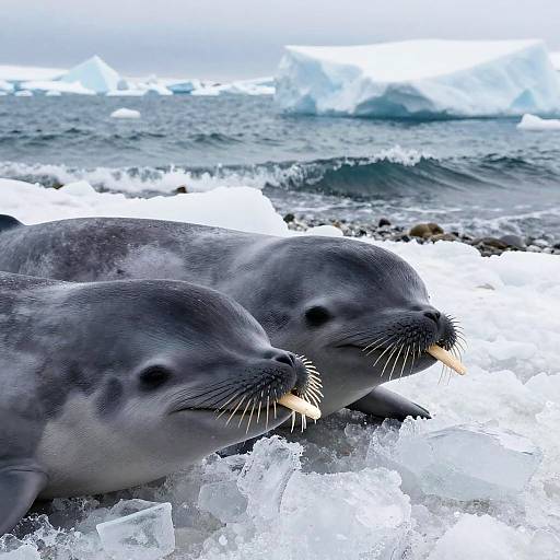 Serene Baby Narwhals by Snowy Shore