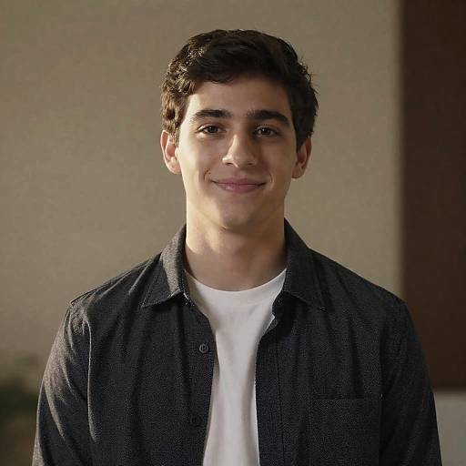 Smiling Young Man in Warm Tones