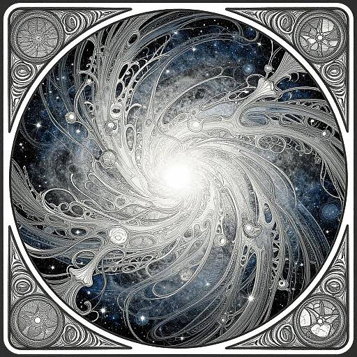 Art Nouveau Celestial Nebula View