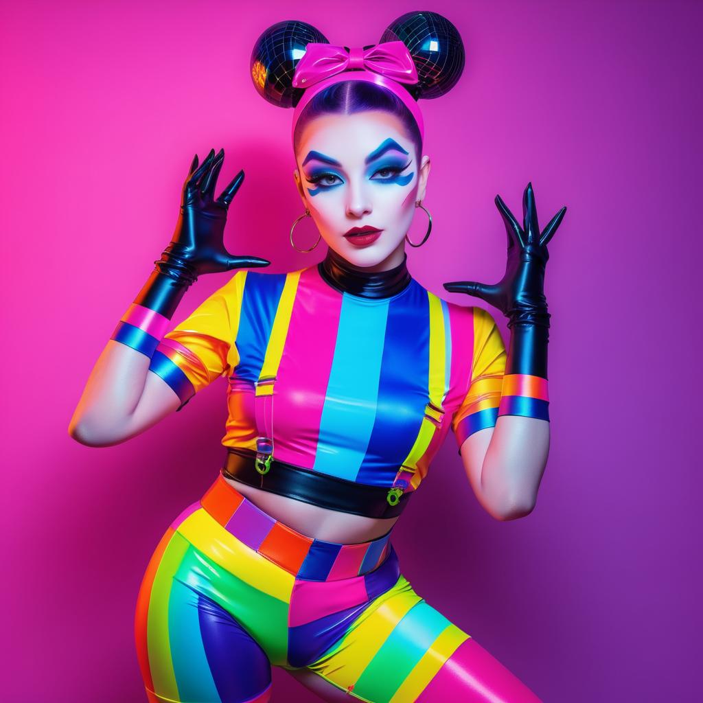 Eccentric Mime in Colorful Spandex