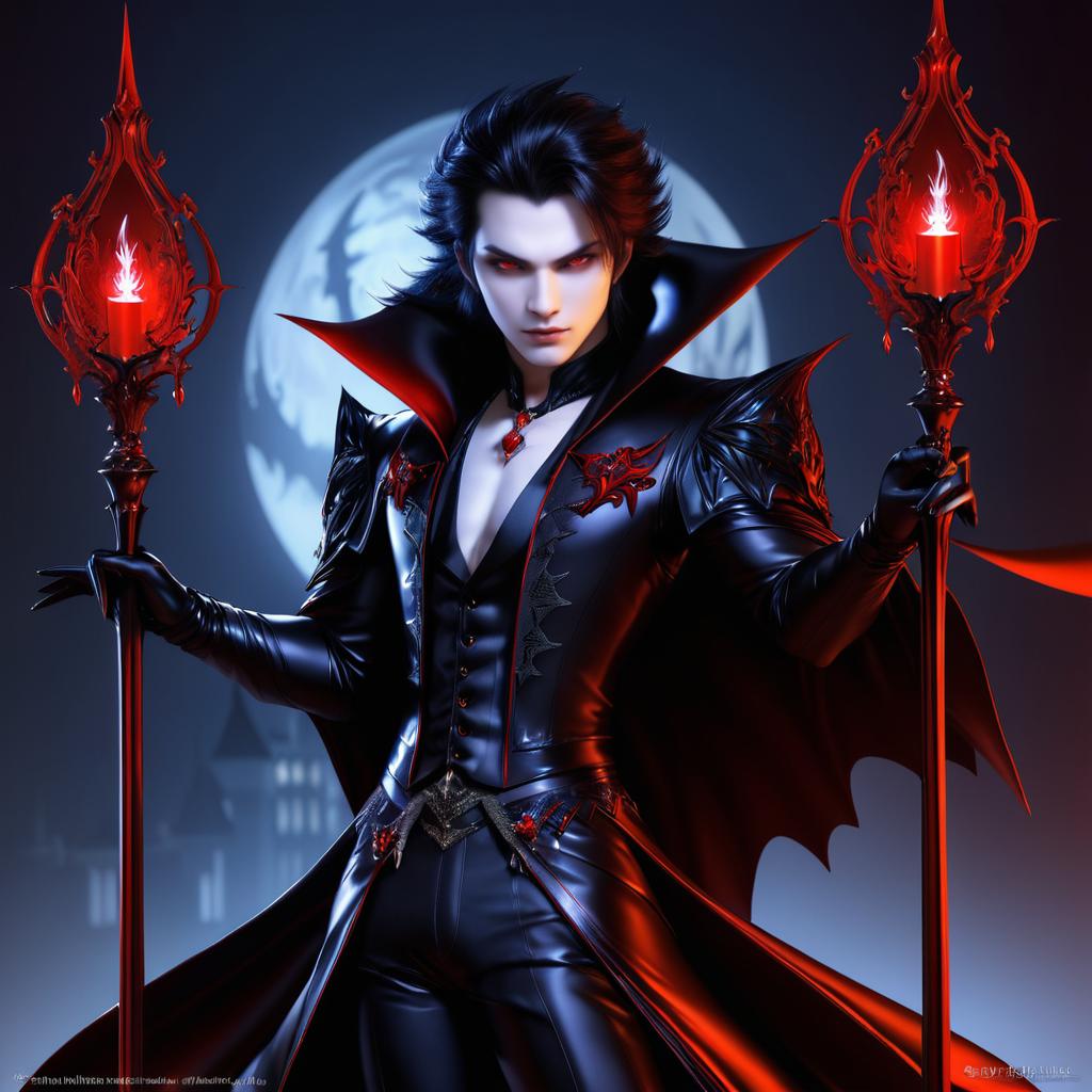 Detailed Vampire Digital Illustration