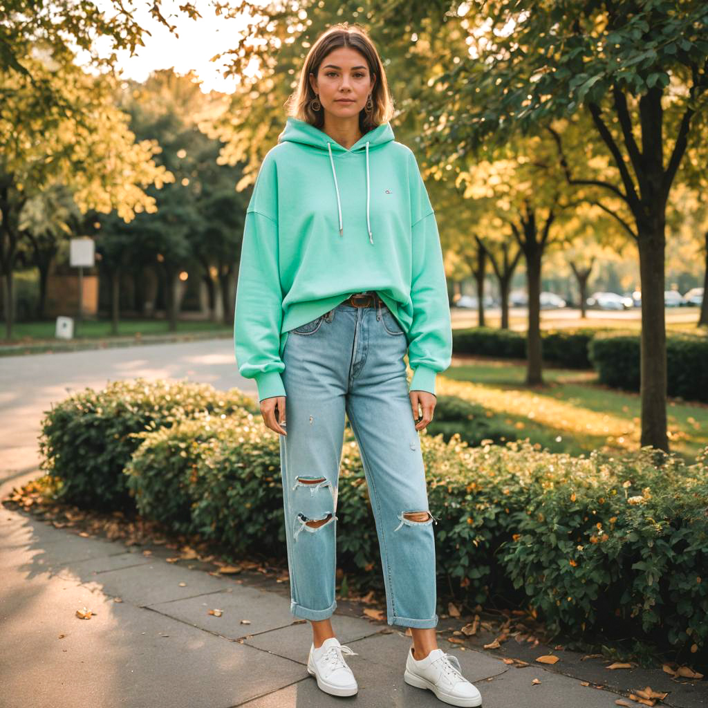 Stylish Mint Green Streetwear Look