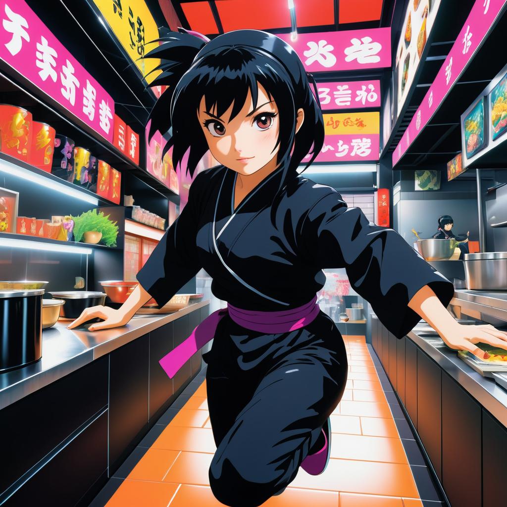 Ninja Girl's Comical Ramen Shop Chase