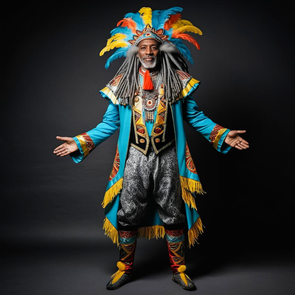 Vibrant Afro-Caribbean Elder in Costume