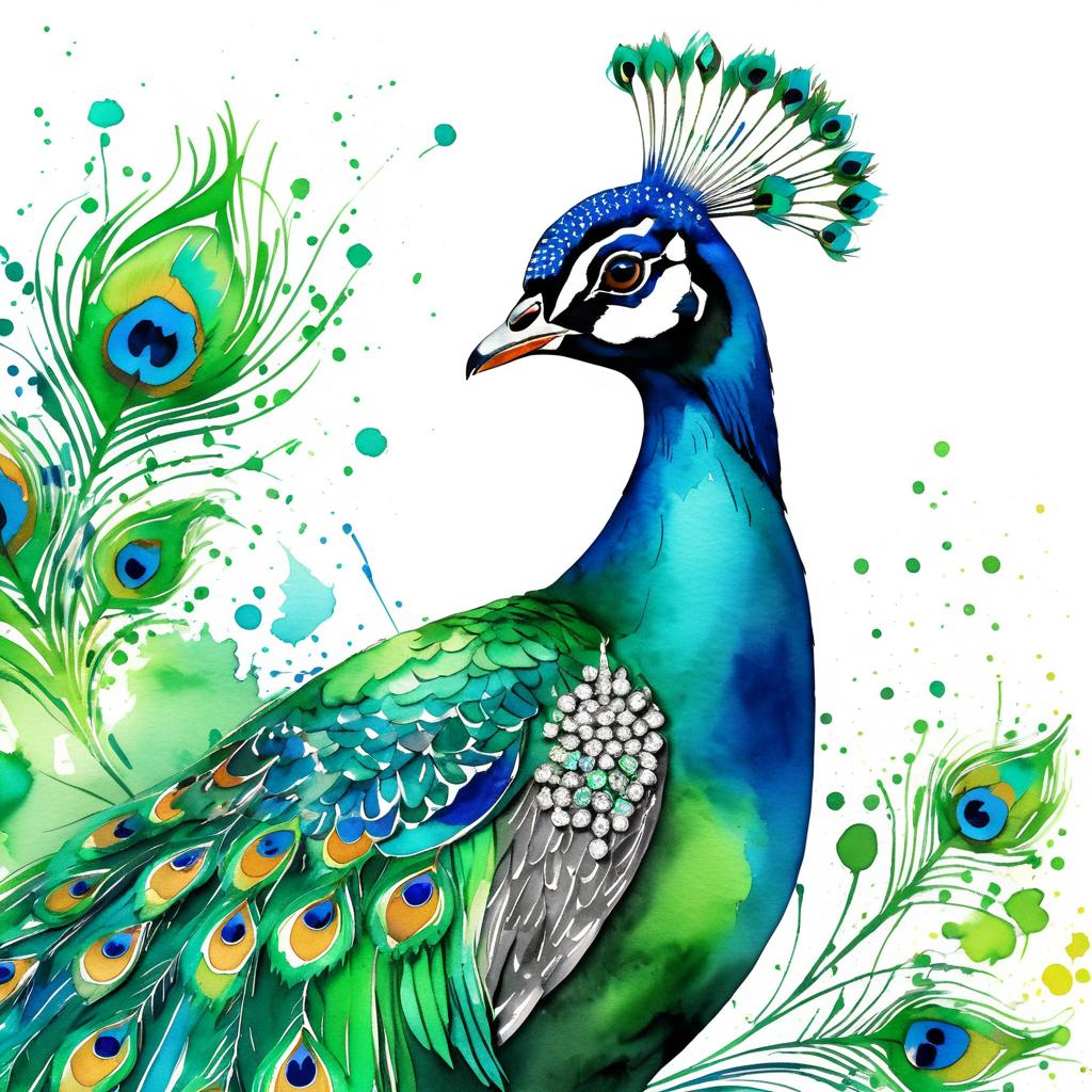 Vibrant Vintage Peacock Clipart Design