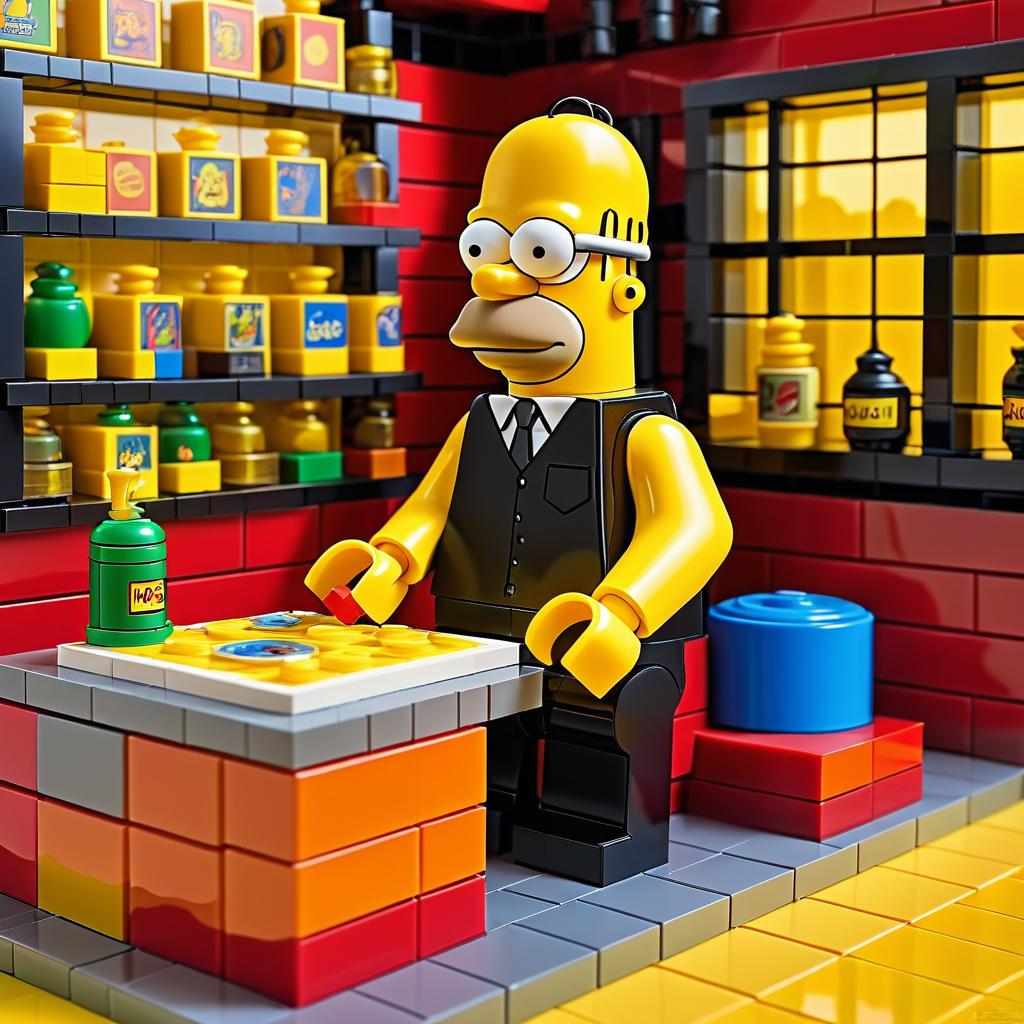 Homer Simpson as a Detailed Lego Figurine