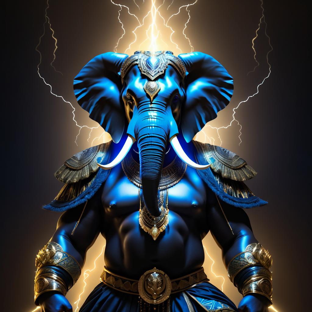 Majestic Elephant God of Storms Artwork