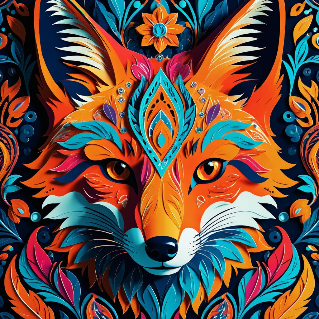 Vibrant Portrait of a Cunning Fox