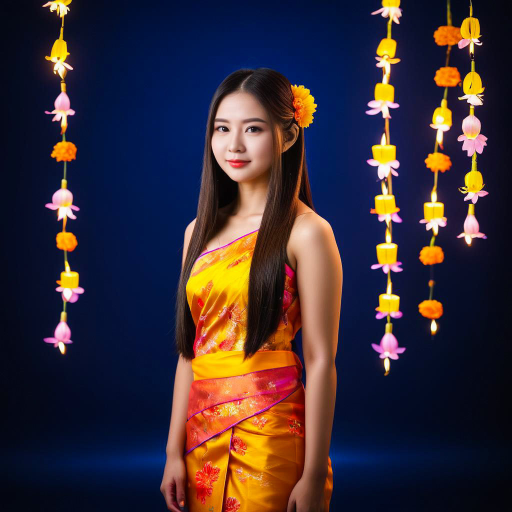 Charming Thai Girl in Traditional Dress