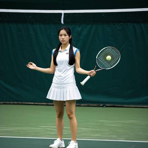 Female tennis player with racket and ball