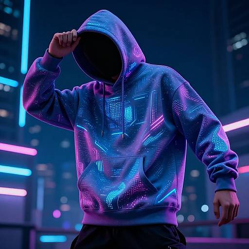 Futuristic Neon Cyberpunk Hoodie