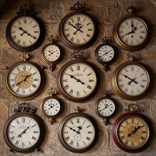 Medieval Art Style Clocks Wall