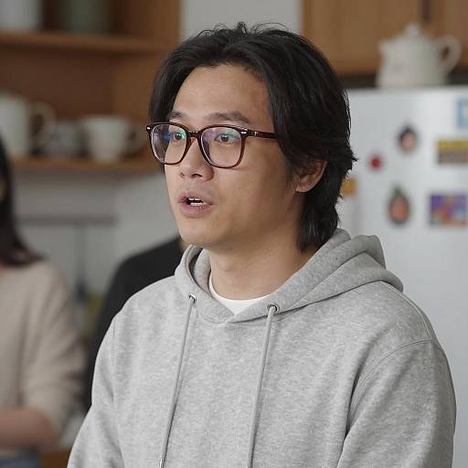 Casual Conversation in a Cozy Kitchen