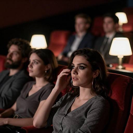 Dimly Lit Movie Theater Scene