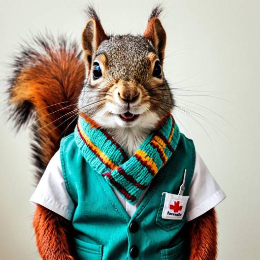 Squirrel Dentist with Colorful Scarf