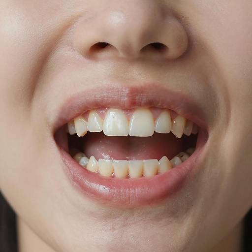 Close-up of Open Mouth with Yellow Teeth