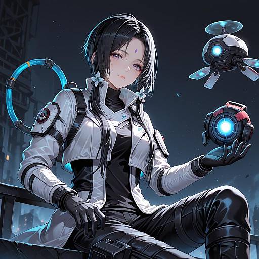 Illustration of Hack (apex legends), apex legends in the style of Rin yuu