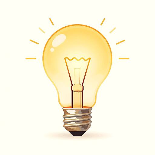 Amber Lightbulb Symbolizing Innovation