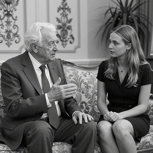 Elderly Gentleman and Young Woman Portrait