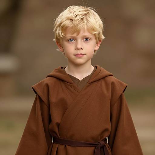 Blonde Boy in Brown Robe
