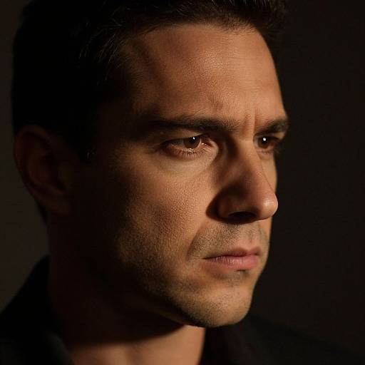 Contemplative Man in Chiaroscuro Light