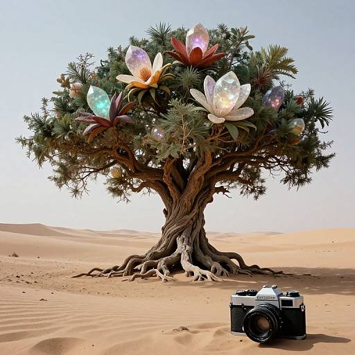 Enigmatic Ancient Tree in Desert
