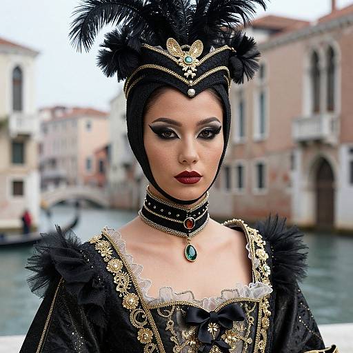 Elegant Venetian Carnival Portrait