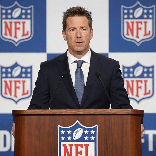 Professional Man at NFL Event Podium