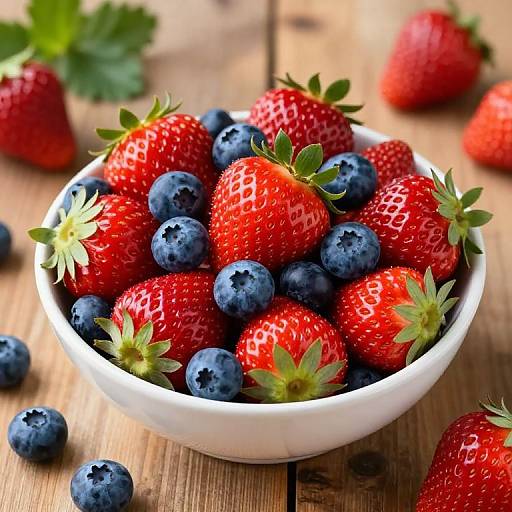 Vibrant Mixed Berry Bowl on Wood