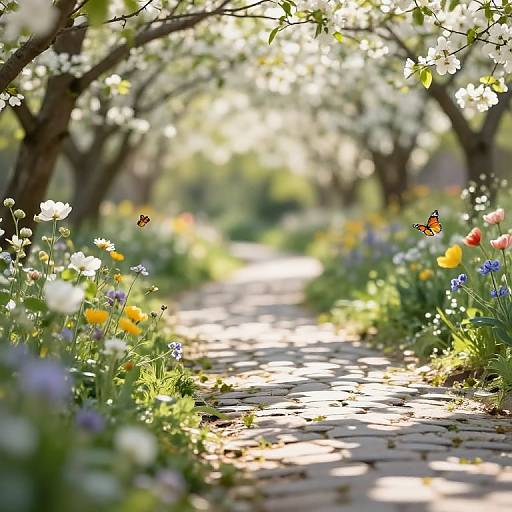 Sunlit Dappled Garden Pathway