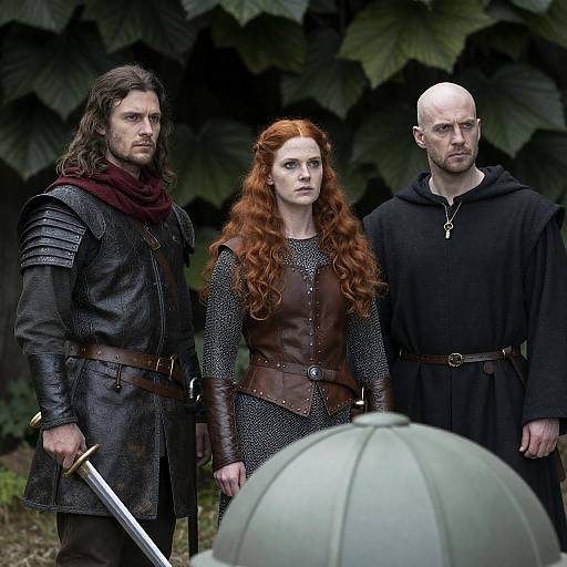 Medieval Characters in Forest Setting