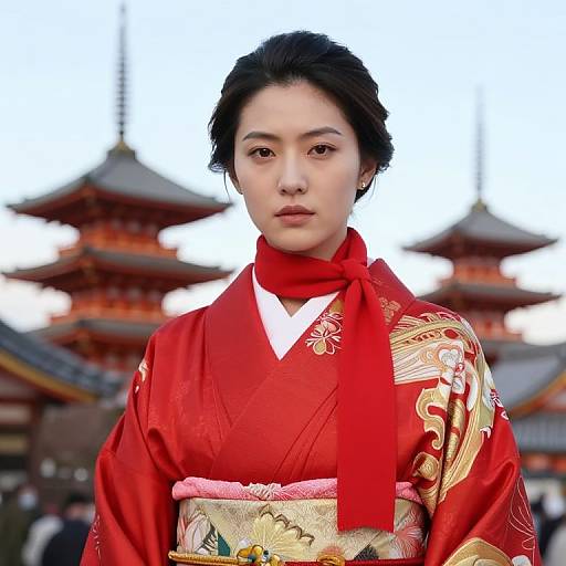Asian Woman in Traditional Kimono