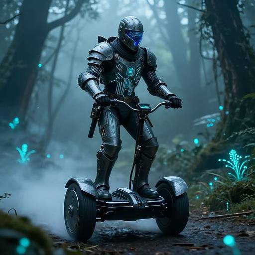 Sci-Fi Knight on Hoverbike
