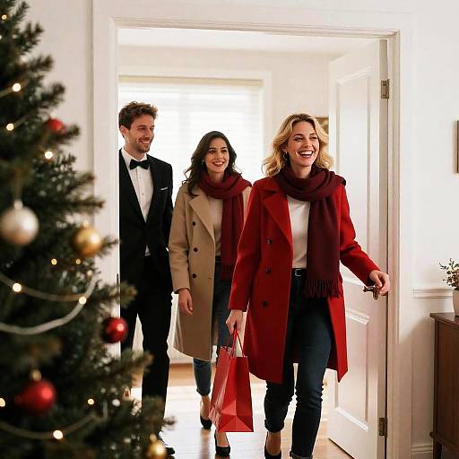 Joyful Holiday Gathering in Bright Room