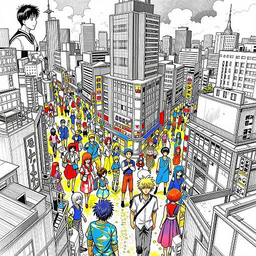 Vibrant Manga Cityscape Colorizer