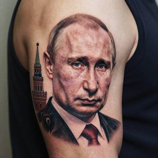 Hyper-Realistic Putin Tattoo Portrait