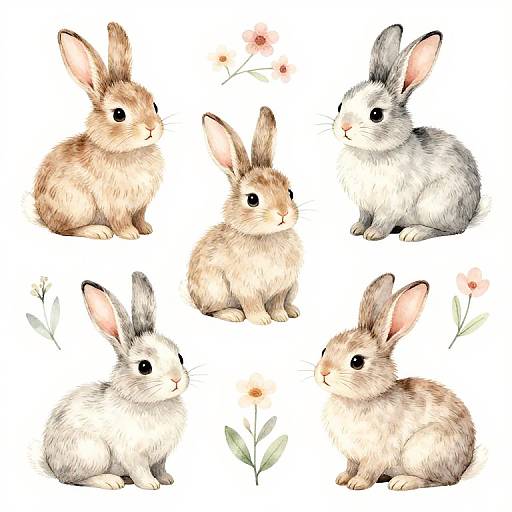 Adorable Hand-Drawn Bunny Clipart