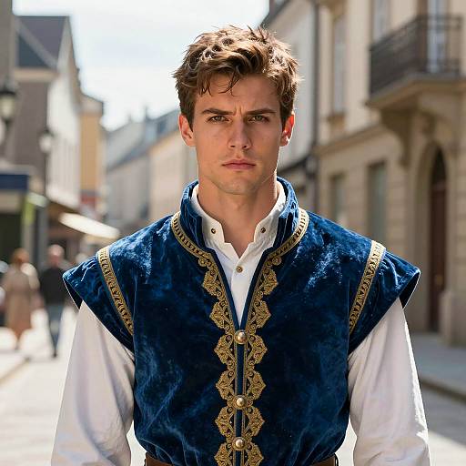 Namor Costume in Historic European Street