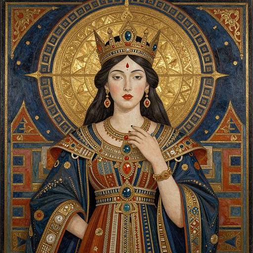Regal Woman with Intricate Patterns