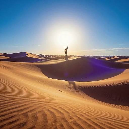 Surreal Desert Dreamscape with Lone Figure