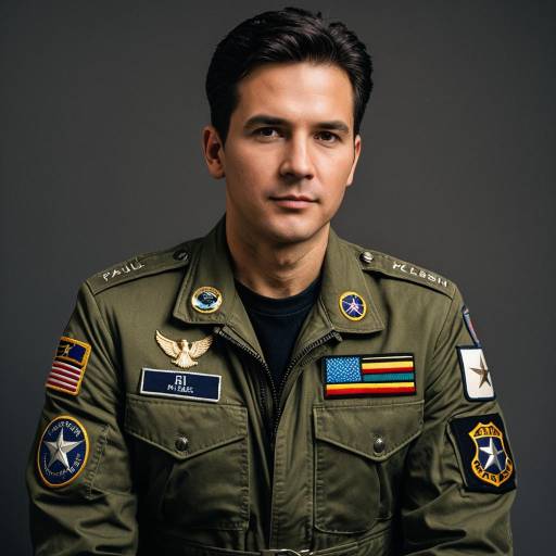 Man in Military Pilot Flight Suit