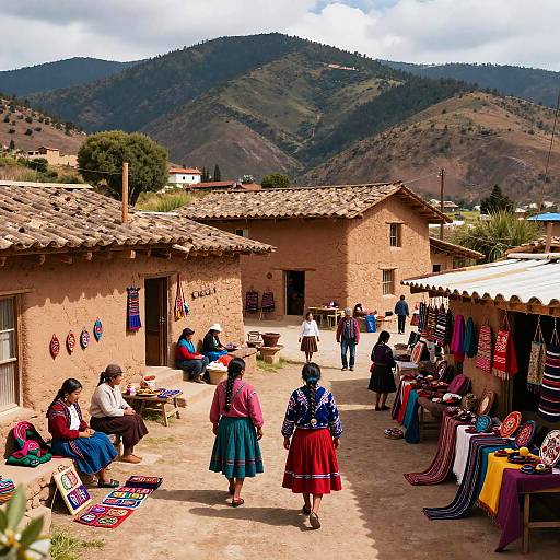 Purepecha Village Market Scene
