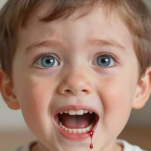 Frightened Child's Face in Digital Art