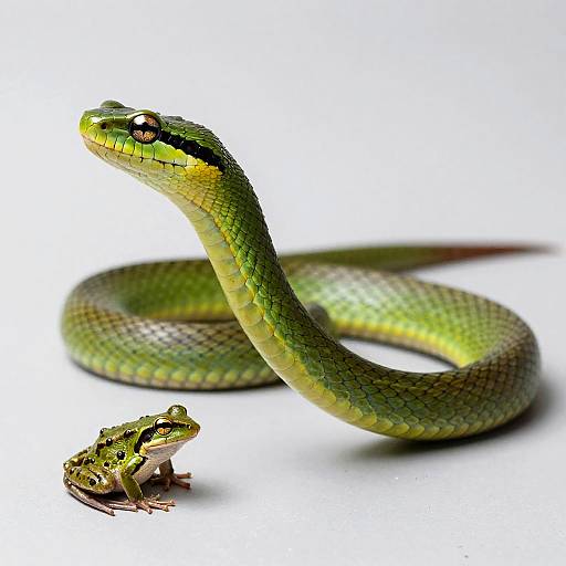 Hyper-Realistic Velvety Moss Green Snake