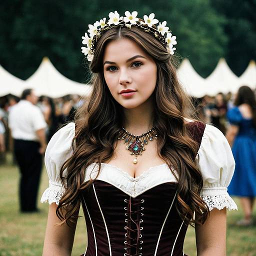 Young Woman in Renaissance Festival Outfit