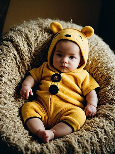 Newborn Baby in Pooh Costume