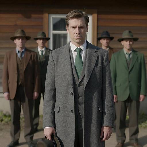 Stylish Men in Suits Under Sunlight